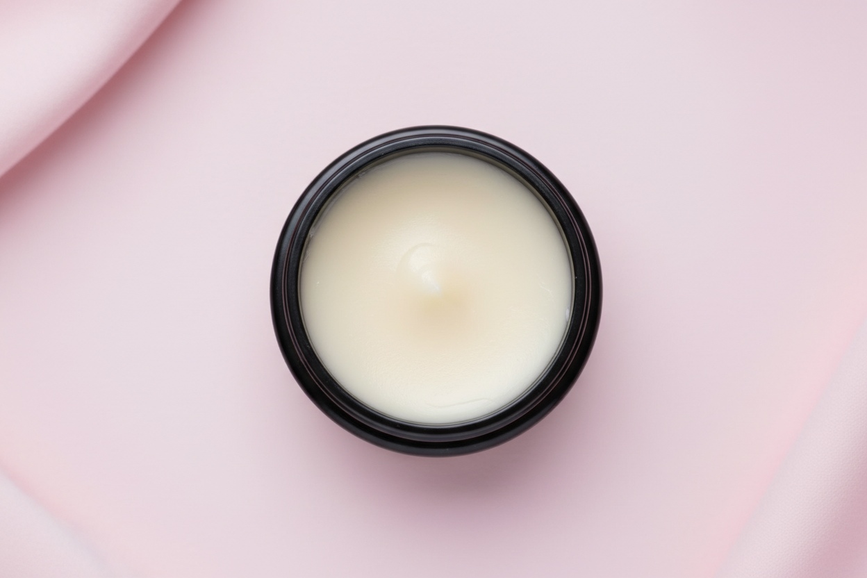 bez napisu na słoiczku , tło lekko różowy pastel